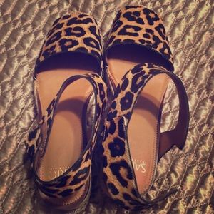 Franco Sarto sz 10.5 cheetah wedges